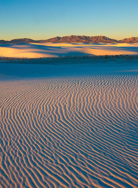 Spectacular sunrise light at White Sands National Monument