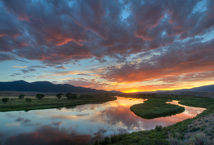 Sunset over the Green River in Browns Park, Colorado