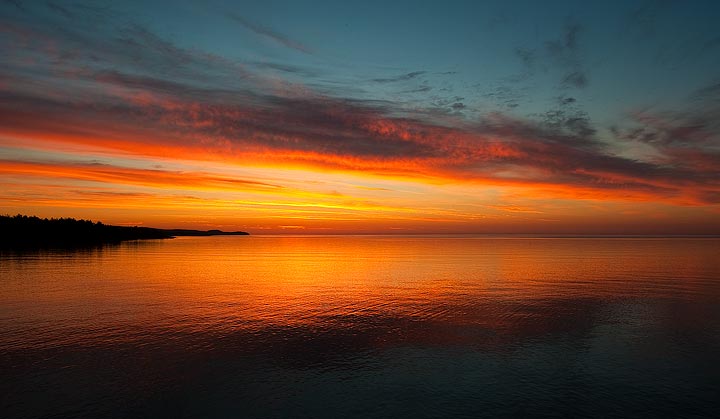 Sunrise over Lake Superior on the summer solstice