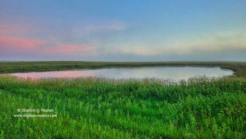 Dawn Light over a pothole pond in Tewaukon National Wildlife Refuge, North Dakota