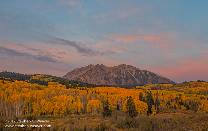 Fall sunrise on East Beckwith Mountain